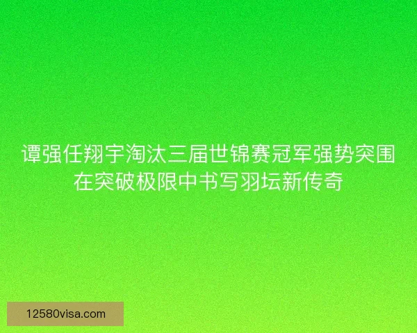 谭强任翔宇淘汰三届世锦赛冠军强势突围在突破极限中书写羽坛新传奇