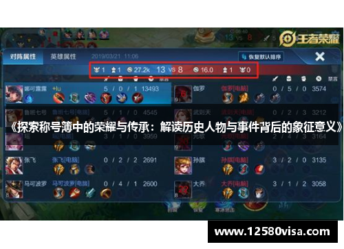 《探索称号簿中的荣耀与传承：解读历史人物与事件背后的象征意义》