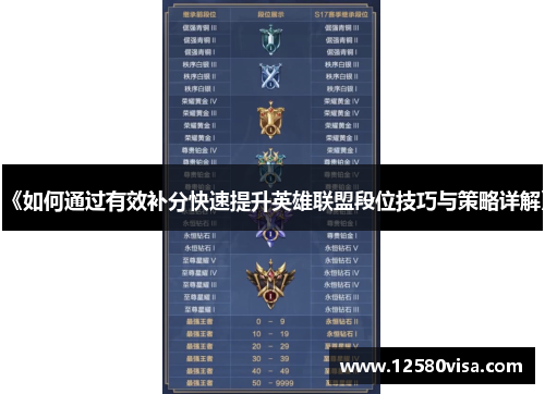 《如何通过有效补分快速提升英雄联盟段位技巧与策略详解》